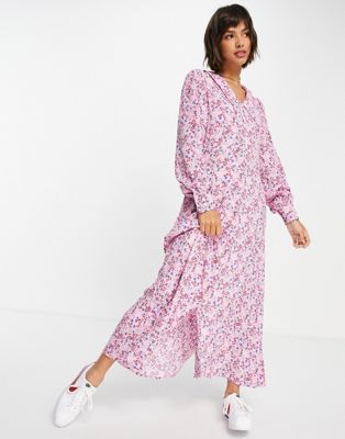 Robes YAS - Robe longue à détail col à imprimé floral
