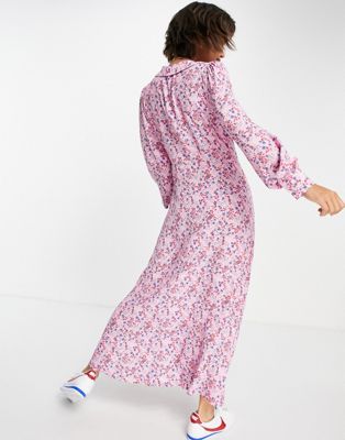 Robes YAS - Robe longue à détail col à imprimé floral