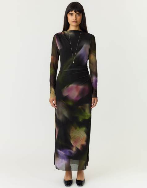 YAS robe mi-longue noire - view 1