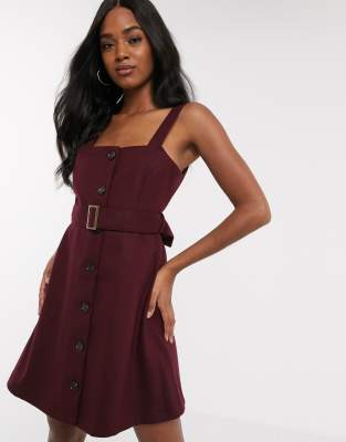 Y.A.S - Robe patineuse avec boucles à la taille - Bordeaux