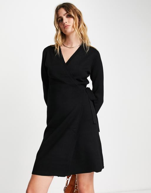 Robe portefeuille courte noire sale