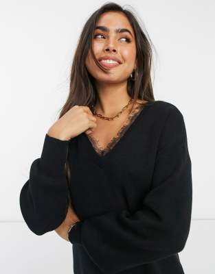 robe pull avec dentelle