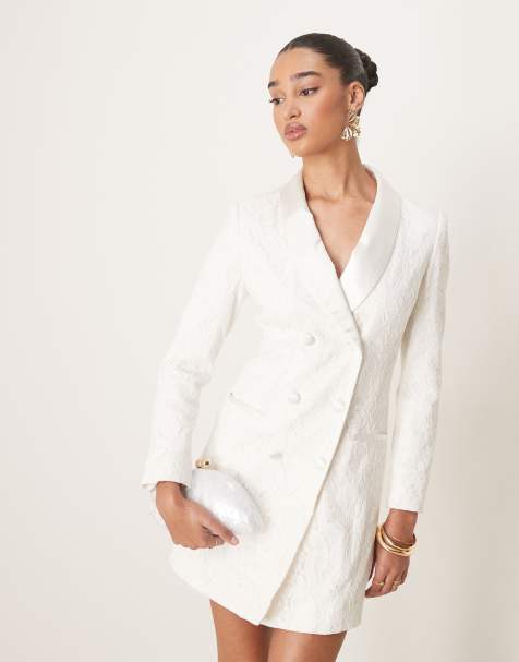 YAS - Robe style tailleur en dentelle de qualité supérieure - Blanc - view 1