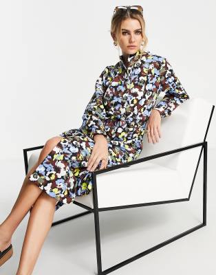 YAS Y.A.S rosita midi dress in black