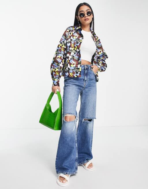Y.A.S - Rosita - Sort bomber-jakke med print - Del af sæt 
