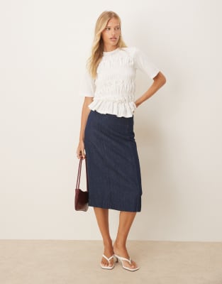 Y.a.s. Ruched Front Jersey Top In White