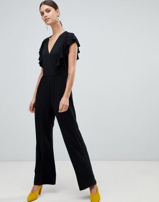 lipsy wrap short sleeve wide leg jumpsuit