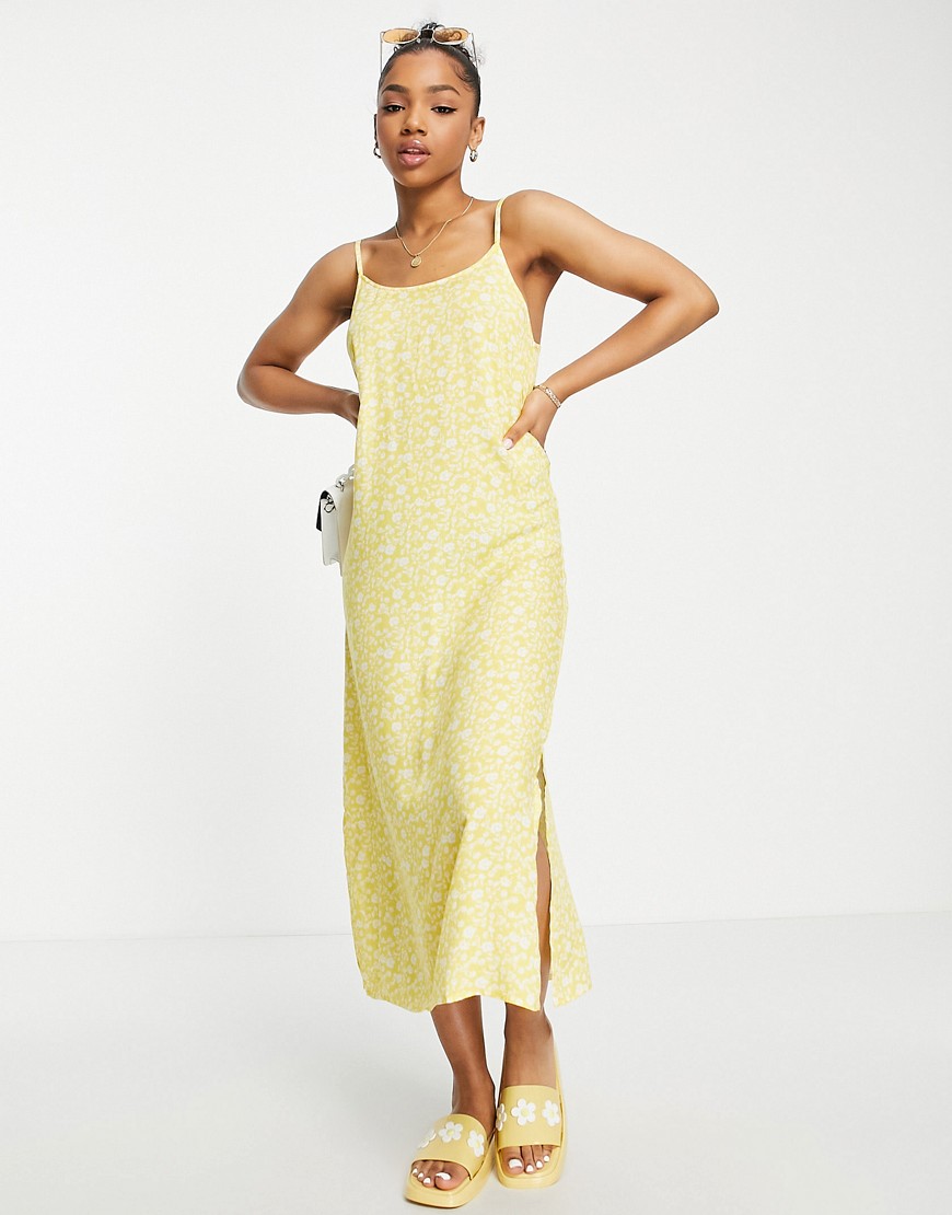 Y. A.S Sanna strappy printed midi dress in yellow