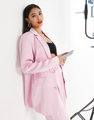 Y.A.S satin blazer co-ord in pink  - ASOS Price Checker