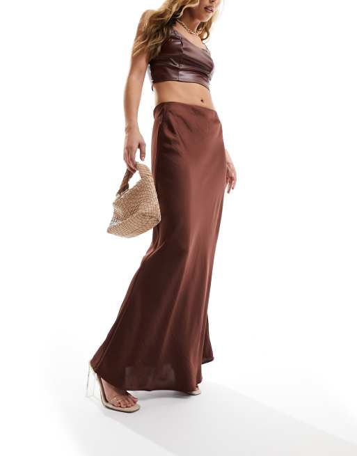 Asos satin 2024 maxi skirt