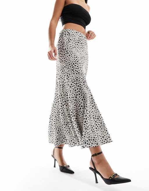 Leopard print clearance maxi skirt satin