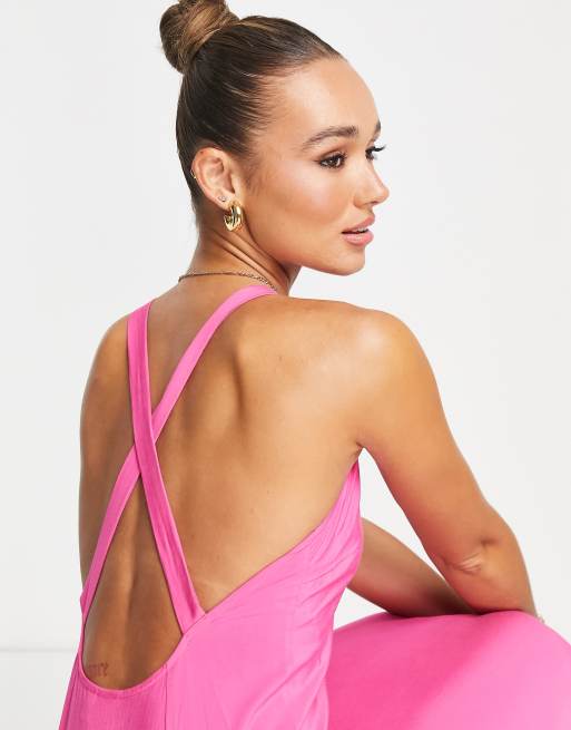 Y.A.S satin midi dress in pink , 2 of 4