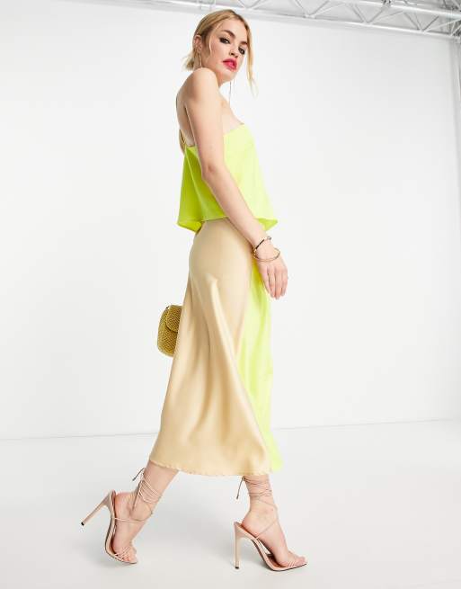 Satin midi skirt co ord sales