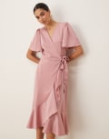 [YAS] YAS satin wrap midi dress in lilas pink 8 LILAC