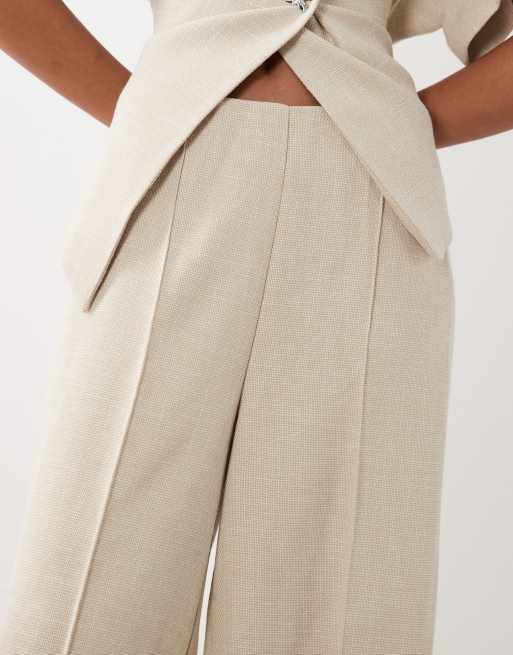 YAS seam front tailored pants in oatmeal (part of a set), 3 of 5