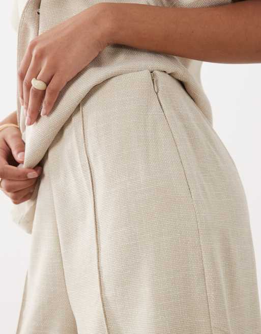 YAS seam front tailored pants in oatmeal (part of a set), 4 of 5
