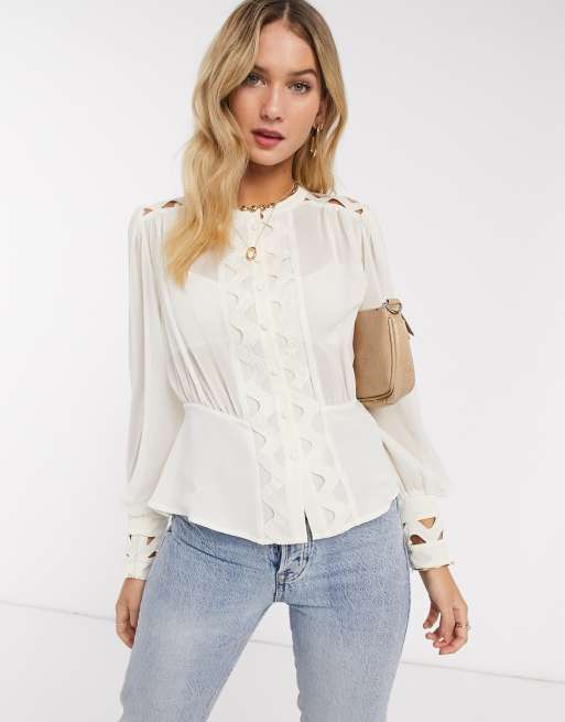 sheer cream blouse