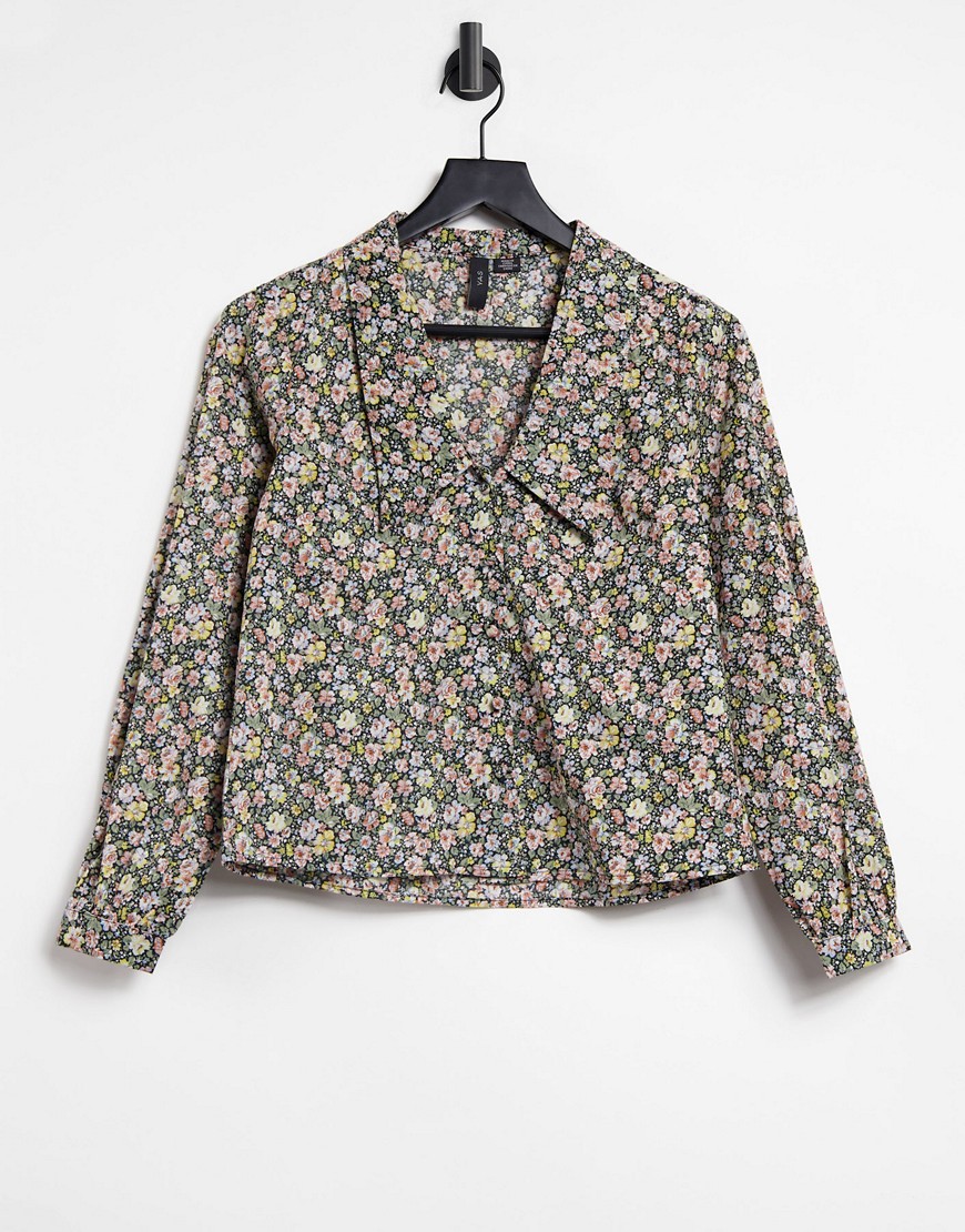 Y.A.S shirt with prairie collar in floral print-Multi