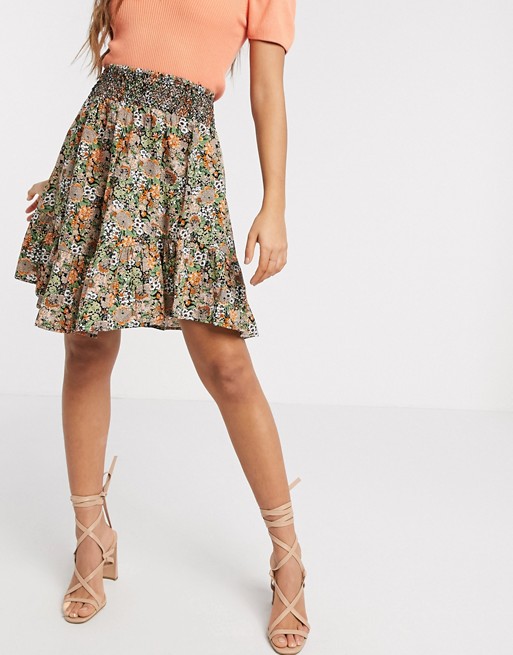 Y.A.S skater mini skirt in ditsy floral
