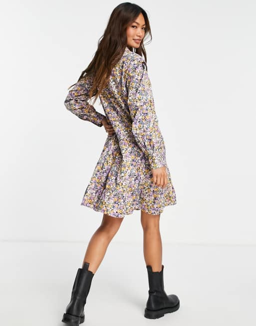 Y.A.S skirted mini dress in floral print , 2 of 4