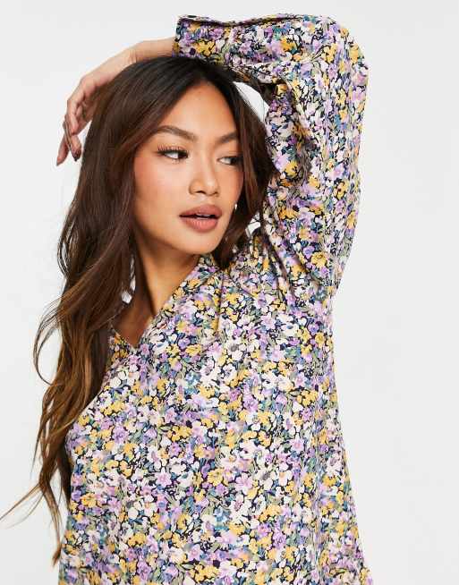 Y.A.S skirted mini dress in floral print , 3 of 4