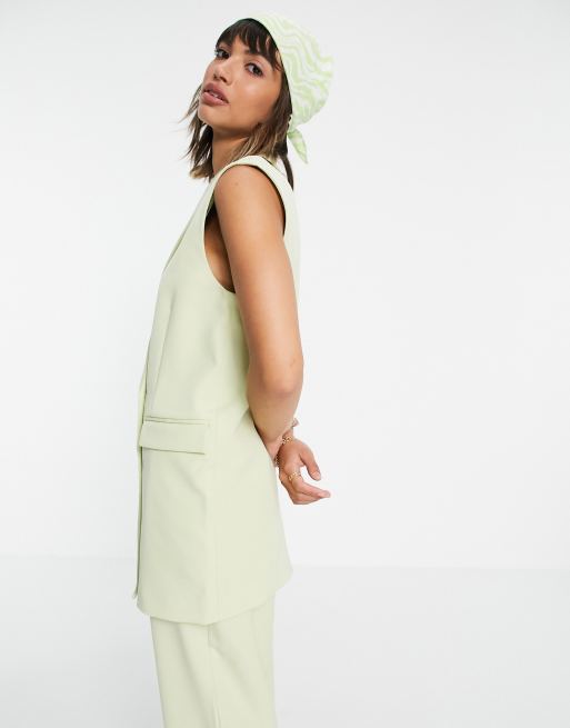  Y.A.S sleeveless blazer and tailored trousers in light green, 2 of 2