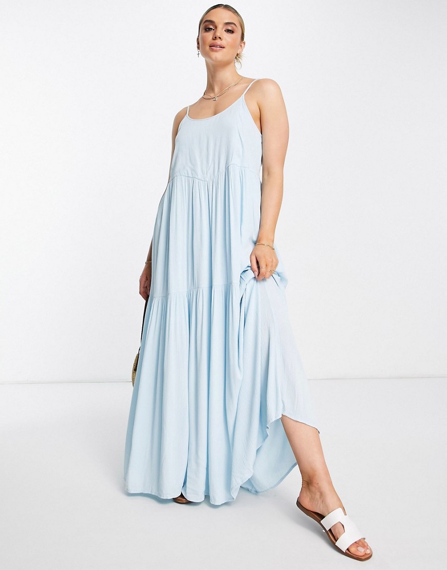 Y.A.S sleeveless maxi dress in blue-Blues