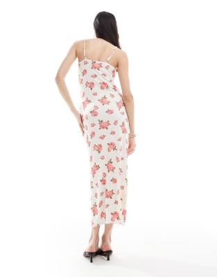 Y.a.s. Y.a.s Slinky Ribbed Cami Maxi Dress With V Neck In White