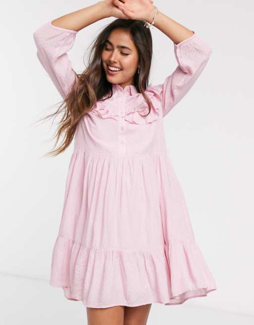 new look pink smock dress