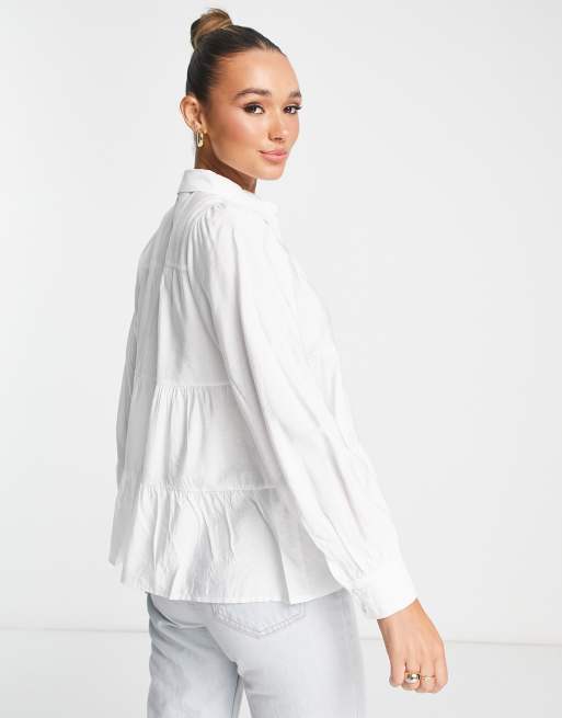 YAS smock shirt in white - WHITE, 2 of 4