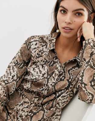 snake print shirt midi dress