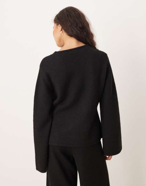 YAS - Sort strikket cardigan med lange ærmer - Del af sæt, 3 af 4