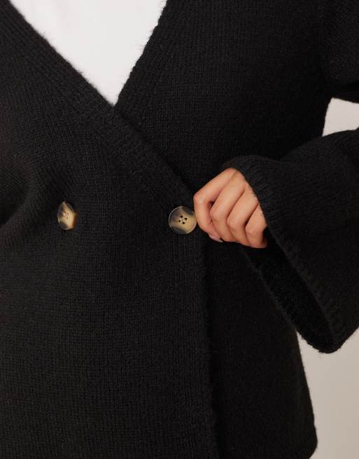 YAS - Sort strikket cardigan med lange ærmer - Del af sæt, 4 af 4
