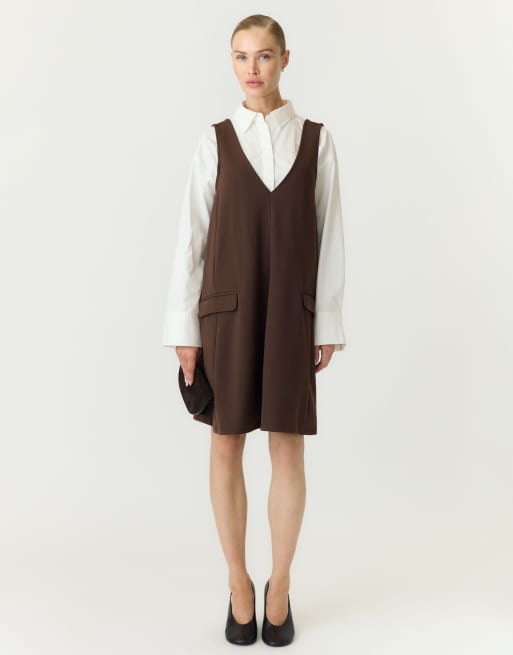 YAS Spencer dress in chocolate brown, 5 of 7