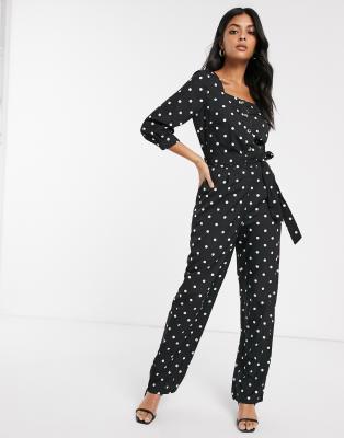 polka dot jumpsuit long sleeve