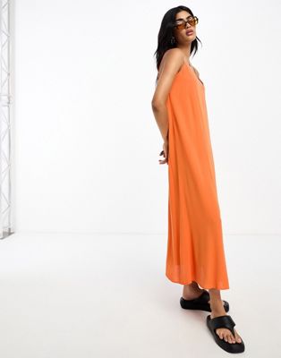 Y.a.s. Strappy Maxi Dress In Orange