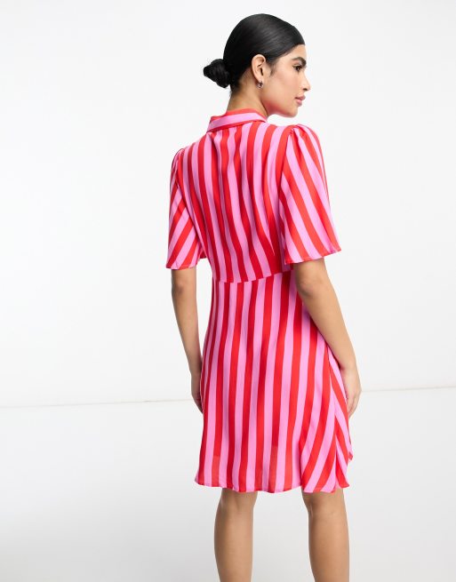 Red and sale pink stripe dress