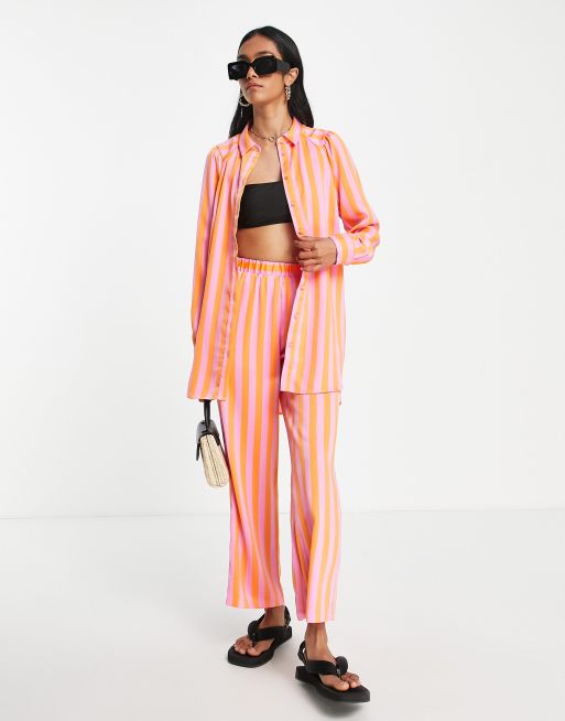 Y.A.S stripe shirt co-ord in pink