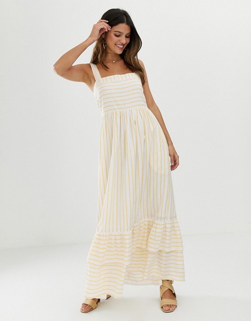 Y.A.S stripe tiered maxi dress