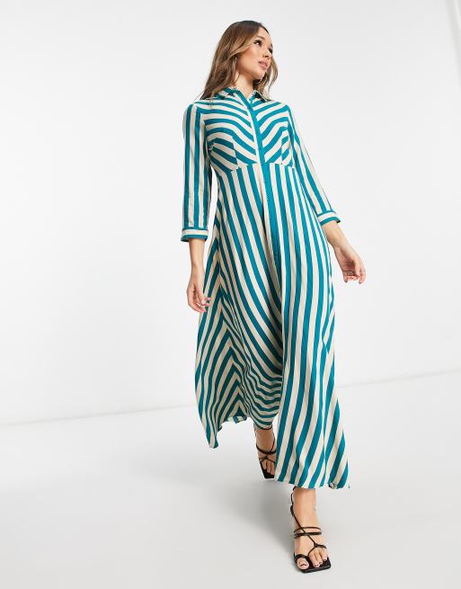 Striped maxi 2024 shirt dress