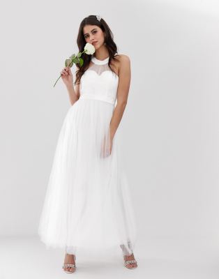 white maxi wedding dress