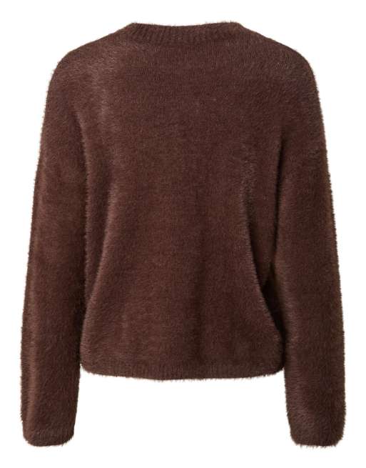 YAS sweter dzianinowy w kolorze coffee bean, 7 z 7