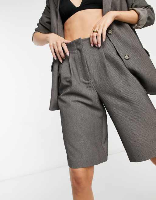 Y.A.S tailored Bermuda shorts in dark gray - part of a set