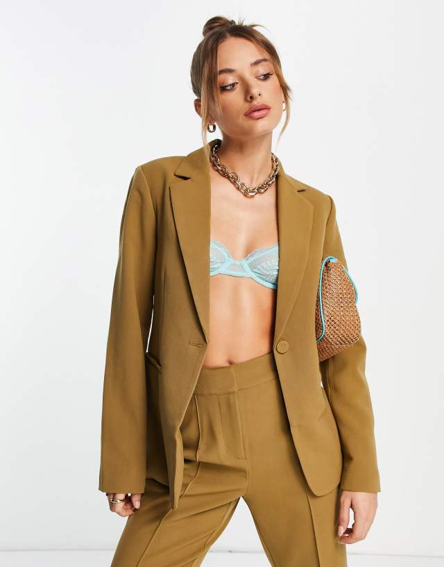 Y.A.S tailored blazer in olive - part of a set