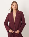 [YAS] YAS tailored cropped blazer set in burgundy 14 Port royale