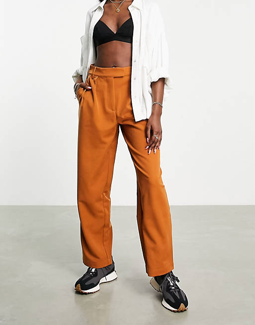 Y.A.S tailored dad pants in brown
