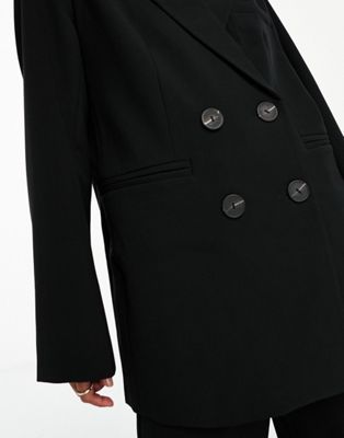Y.A.S tailored double breasted blazer co-ord in black