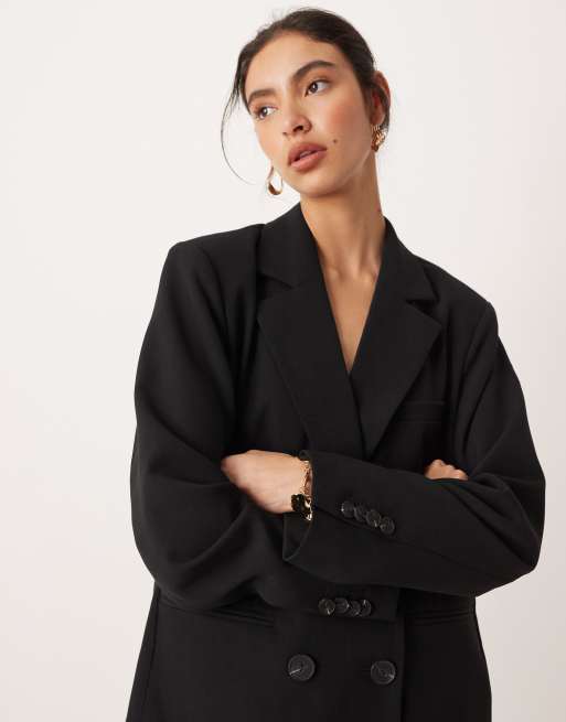 YAS tailored double breasted blazer co-ord in black, 4 of 4