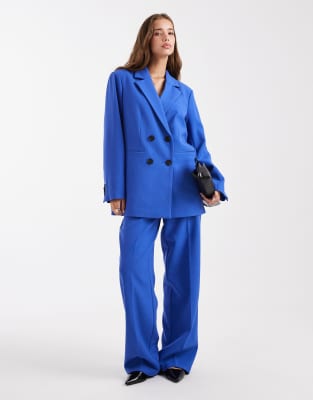 Y.a.s. Tailored Double Breasted Blazer Co-ord In Blue