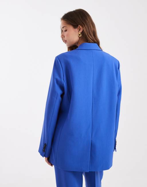 YAS tailored double breasted blazer co-ord in dark blue, 4 of 4